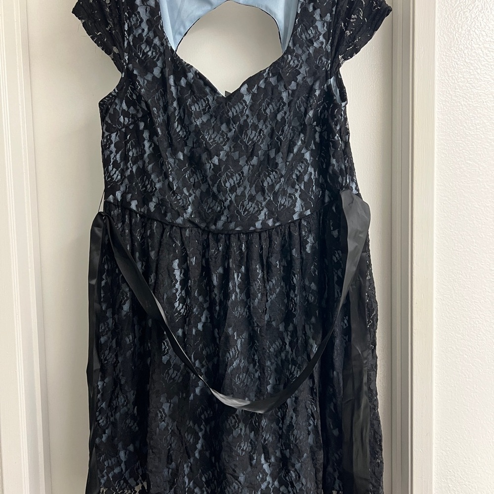 Trixxi Black and Blue Lace Dress